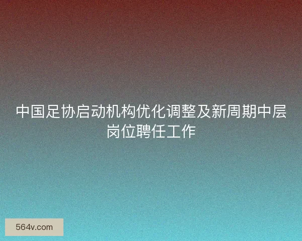 中国足协启动机构优化调整及新周期中层岗位聘任工作 中国足协启动机构优化调整及新周期中层岗位聘任工作