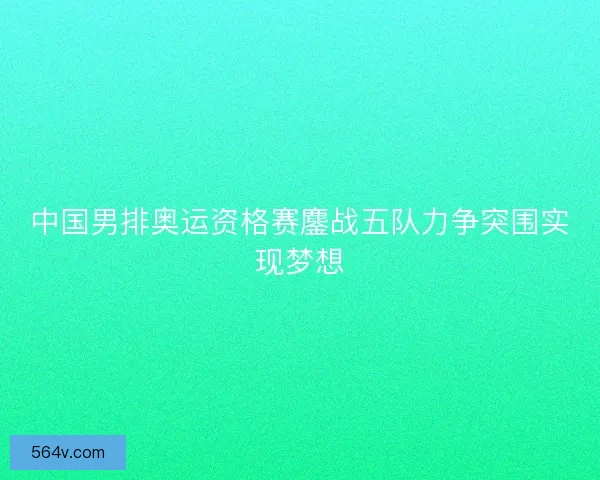 中国男排奥运资格赛鏖战五队力争突围实现梦想